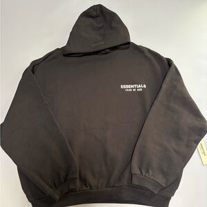 Essentials fear of god fleece hoodie black size XXL